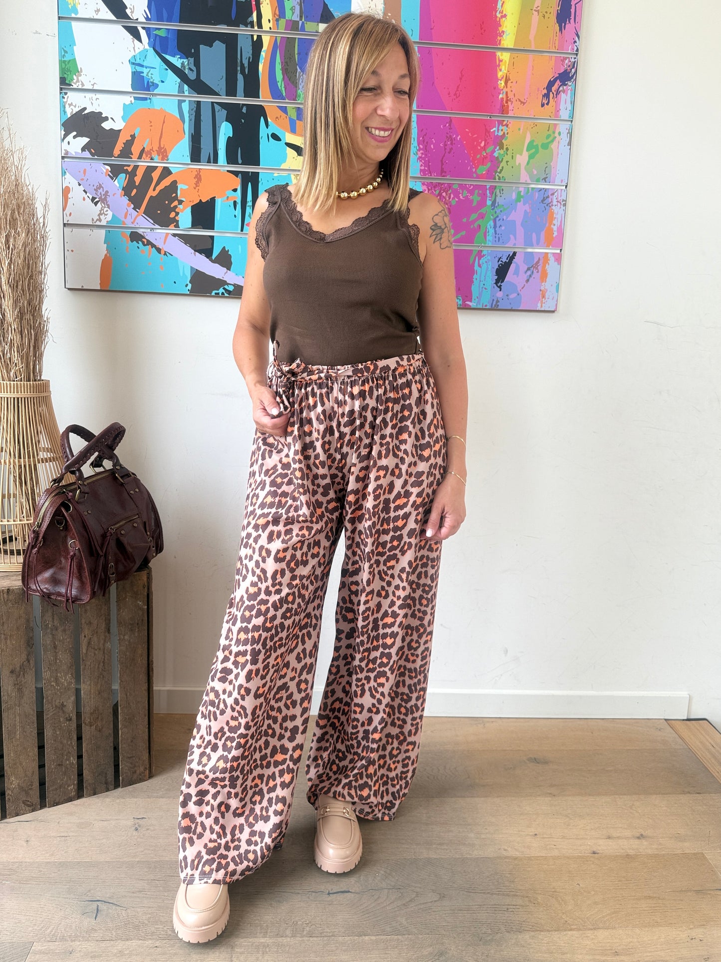 Pantalon Lino camel