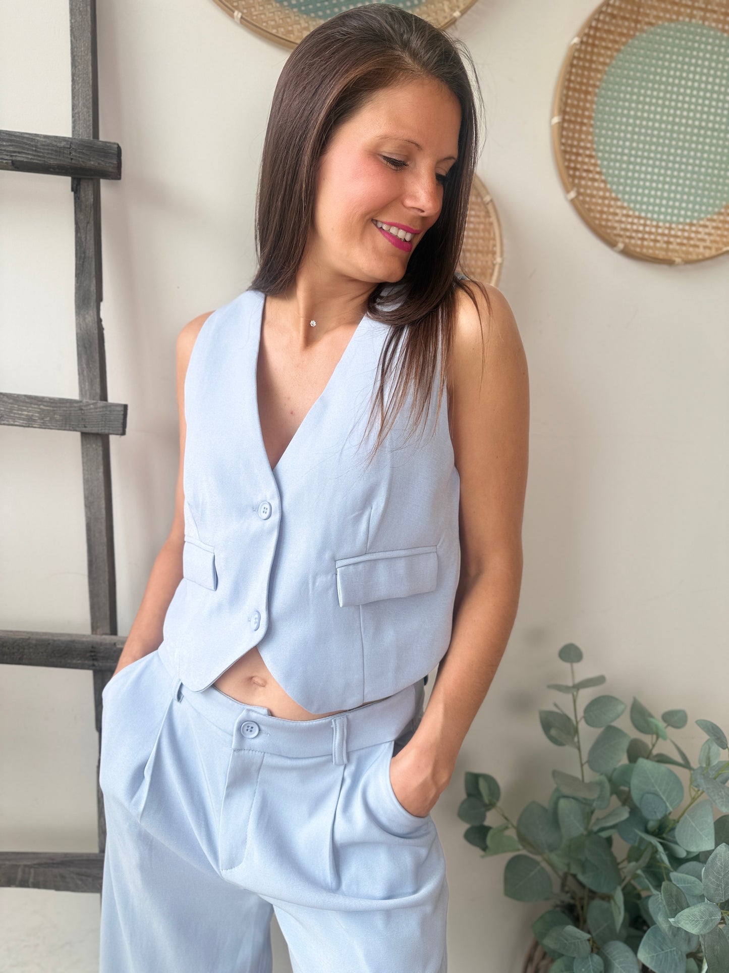 Gilet DARIANE bleu ciel