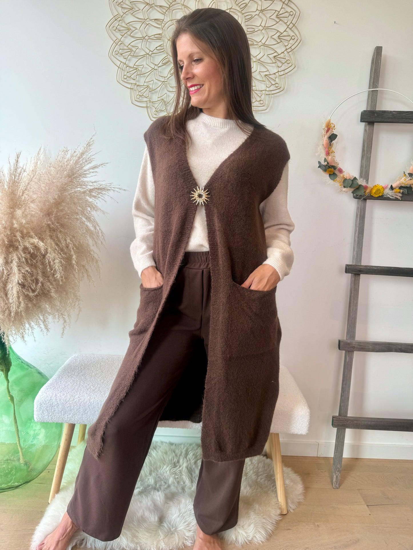 Pantalon Yolène chocolat