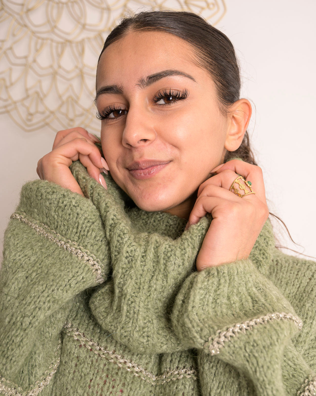Pull Amandine kaki clair
