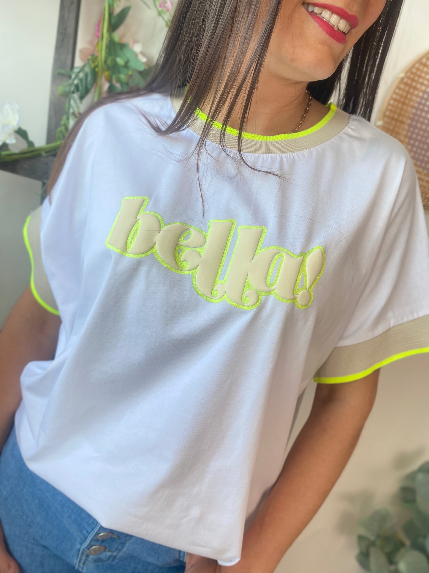 T-shirt Bella jaune fluo