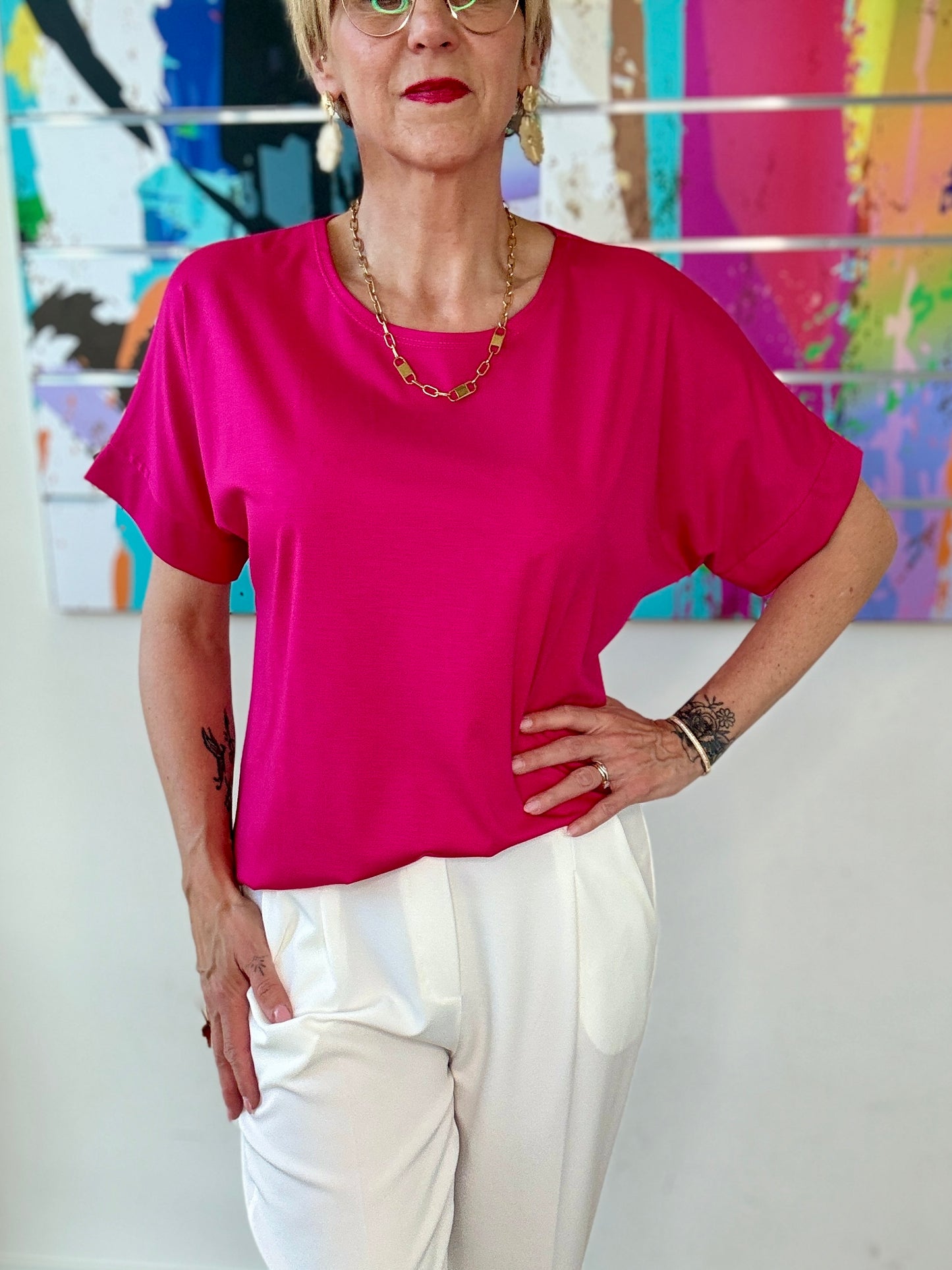 T-shirt Ophélia fuschia