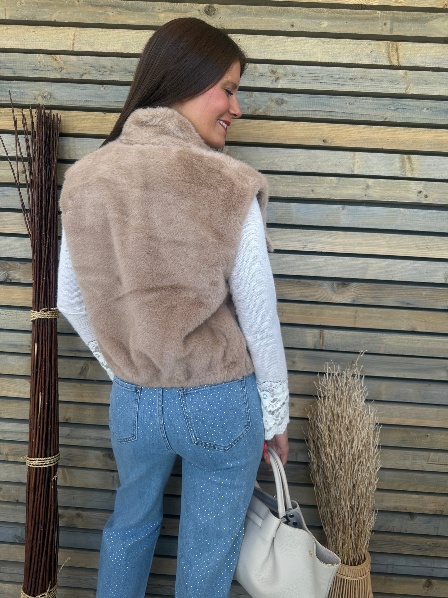 Gilet Ivory camel