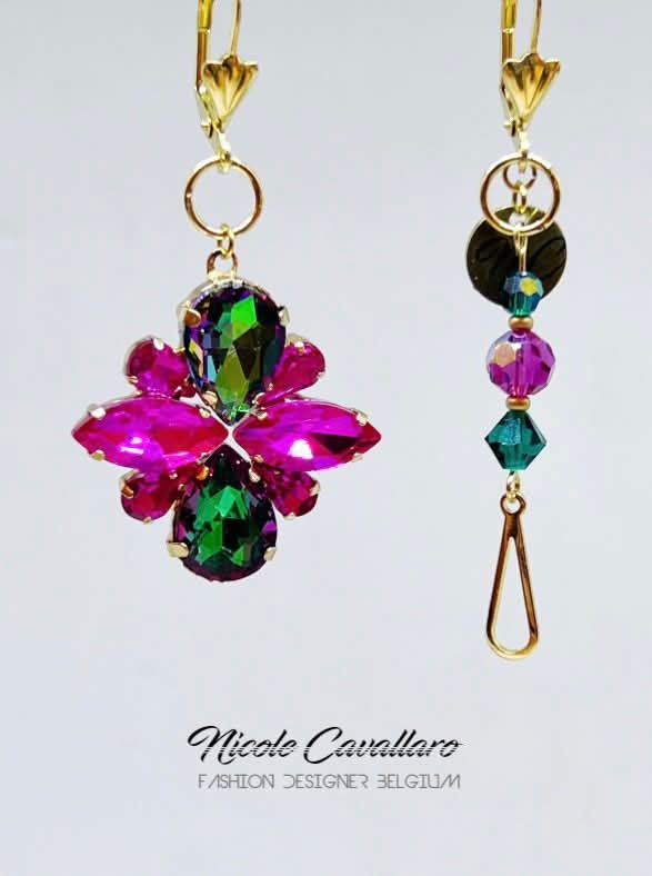 Boucle d’oreille Nicole Cavallaro fleur