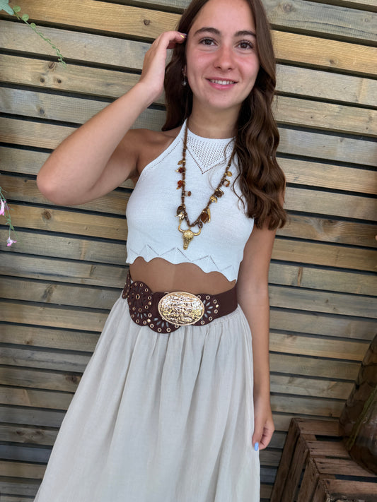 Crop Top Sélène blanc