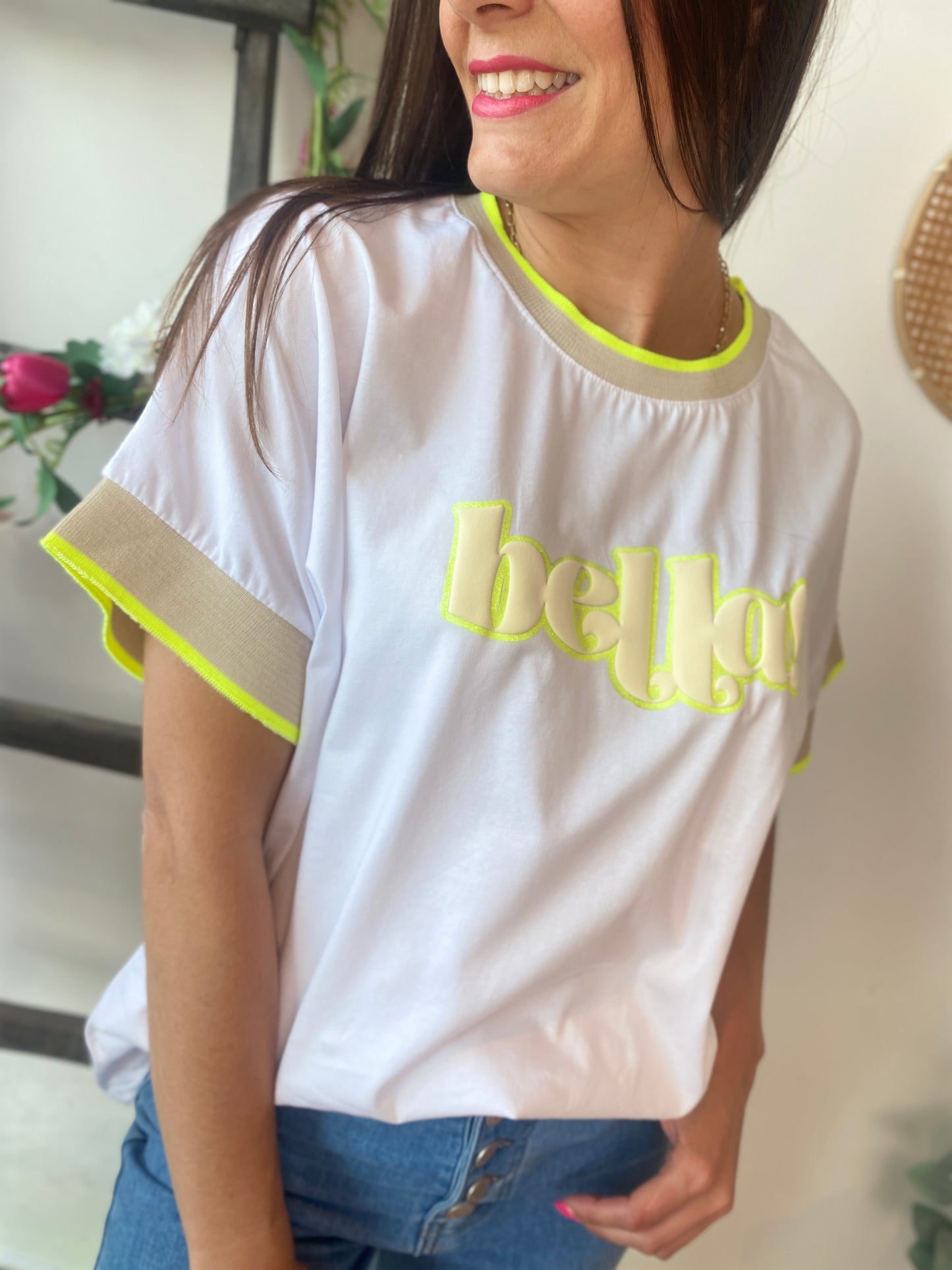 T-shirt Bella jaune fluo