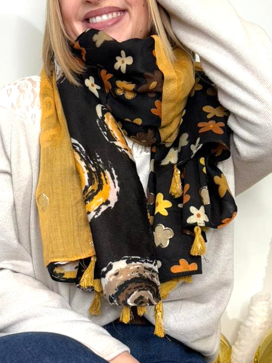 Foulard Pâquerette moutarde