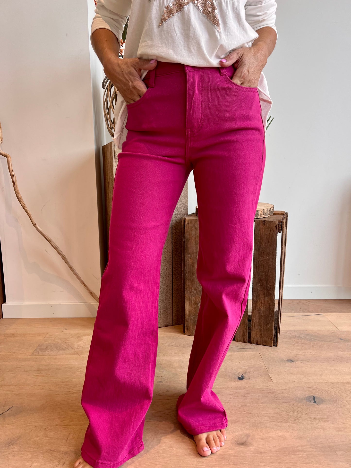 Pantalon Barcelone magenta