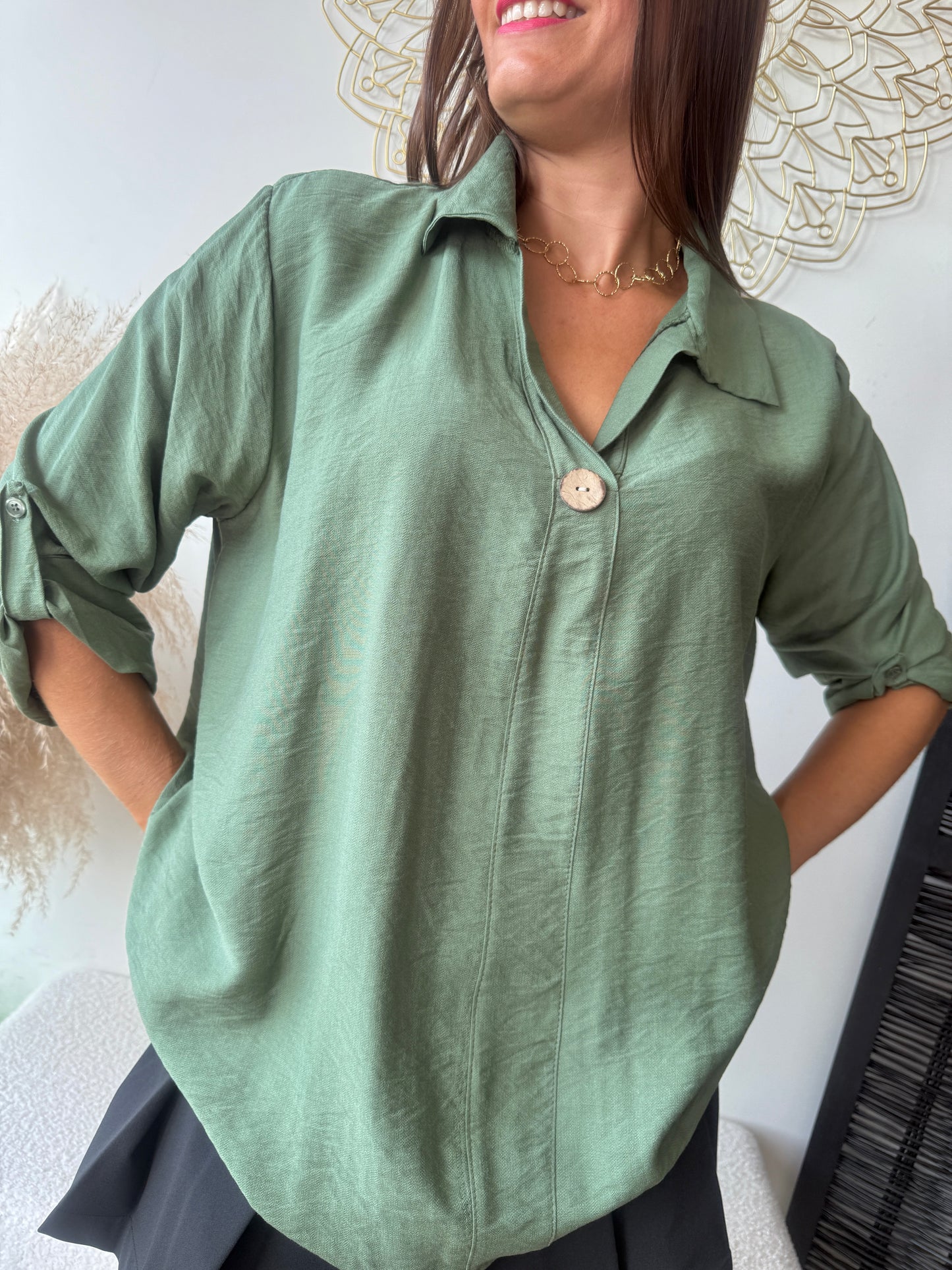 Blouse Célia kaki