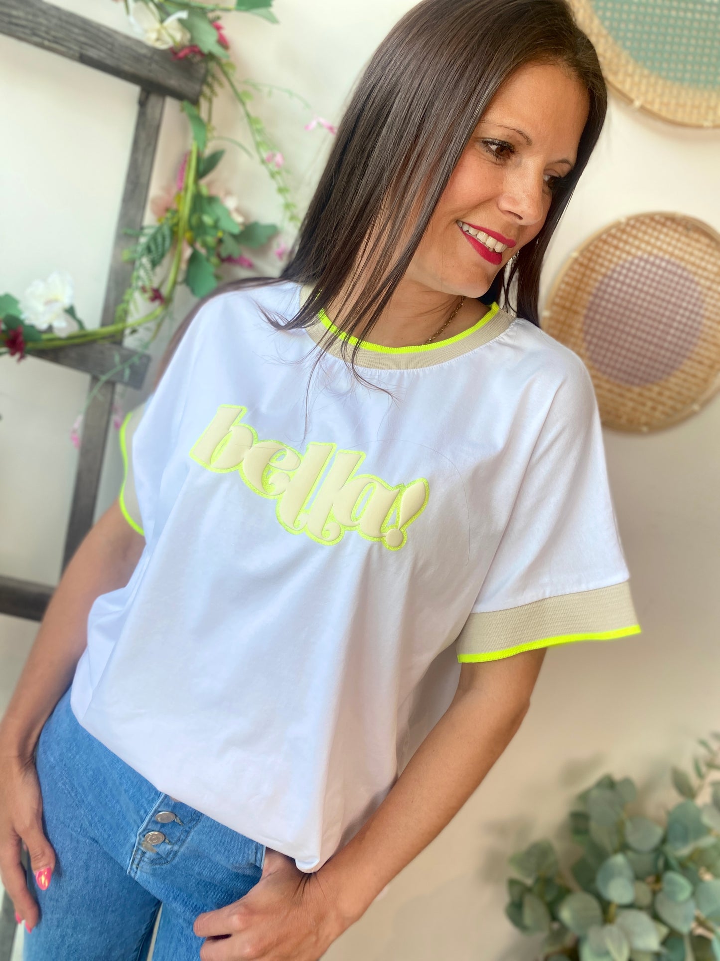 T-shirt Bella jaune fluo