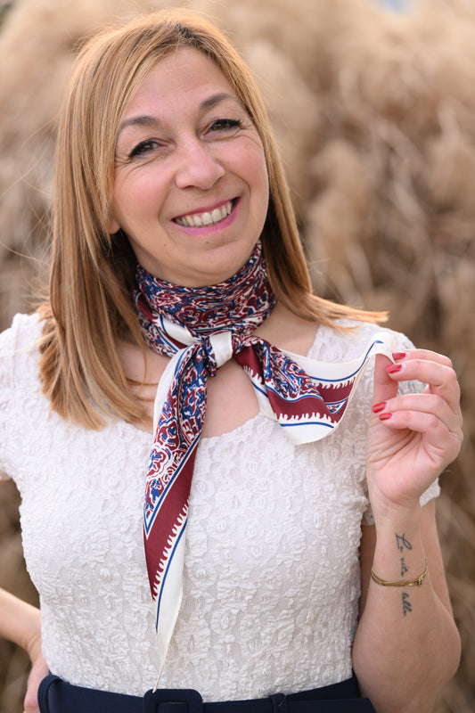 Foulard Olivia bordeaux