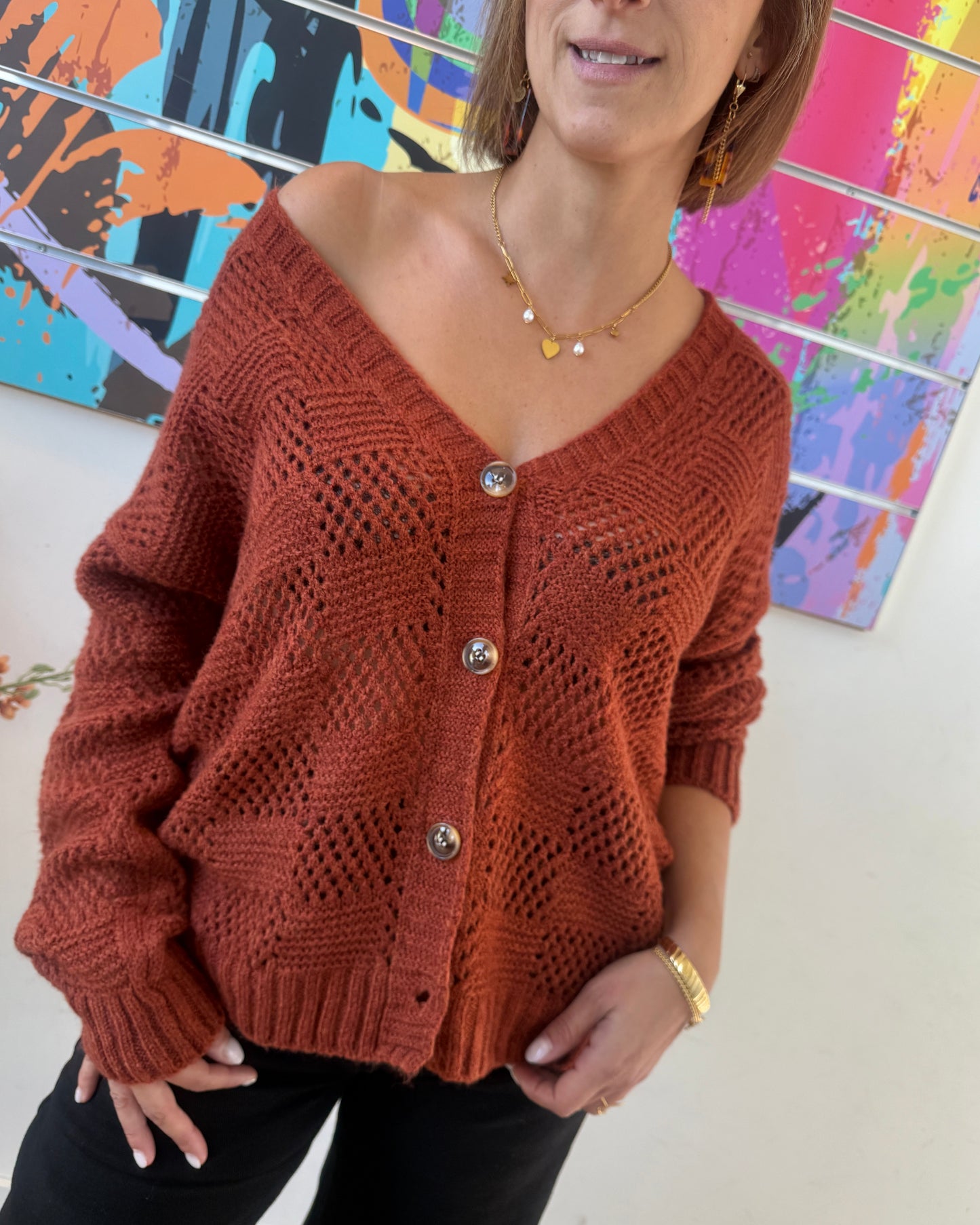 Gilet Eloïse rouille