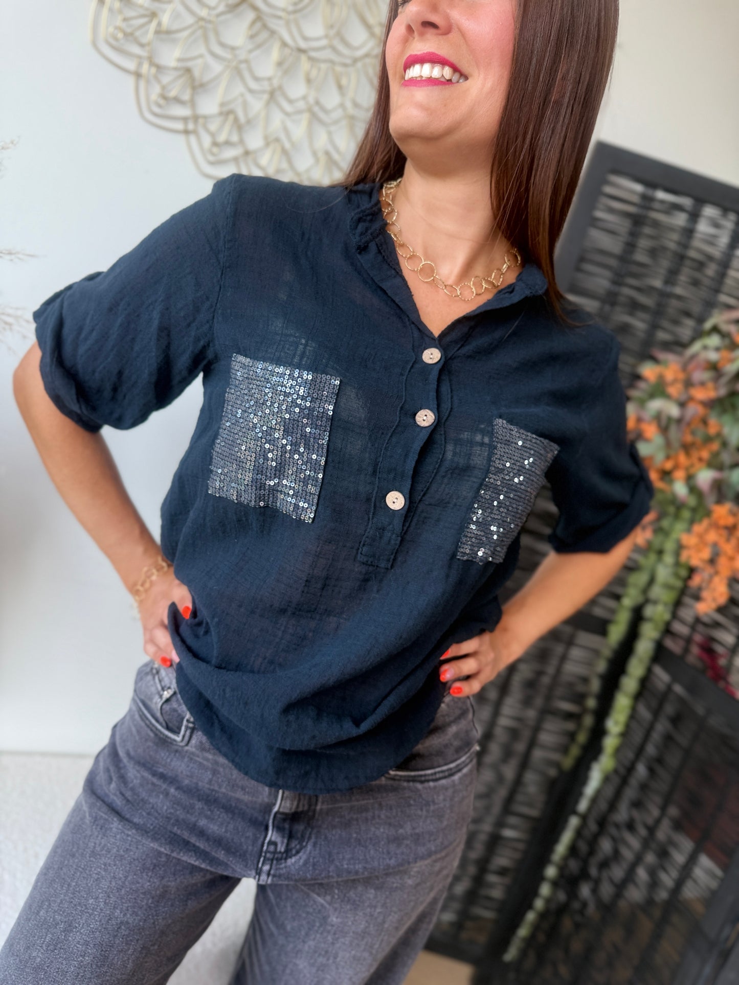 BLOUSE Anna noir
