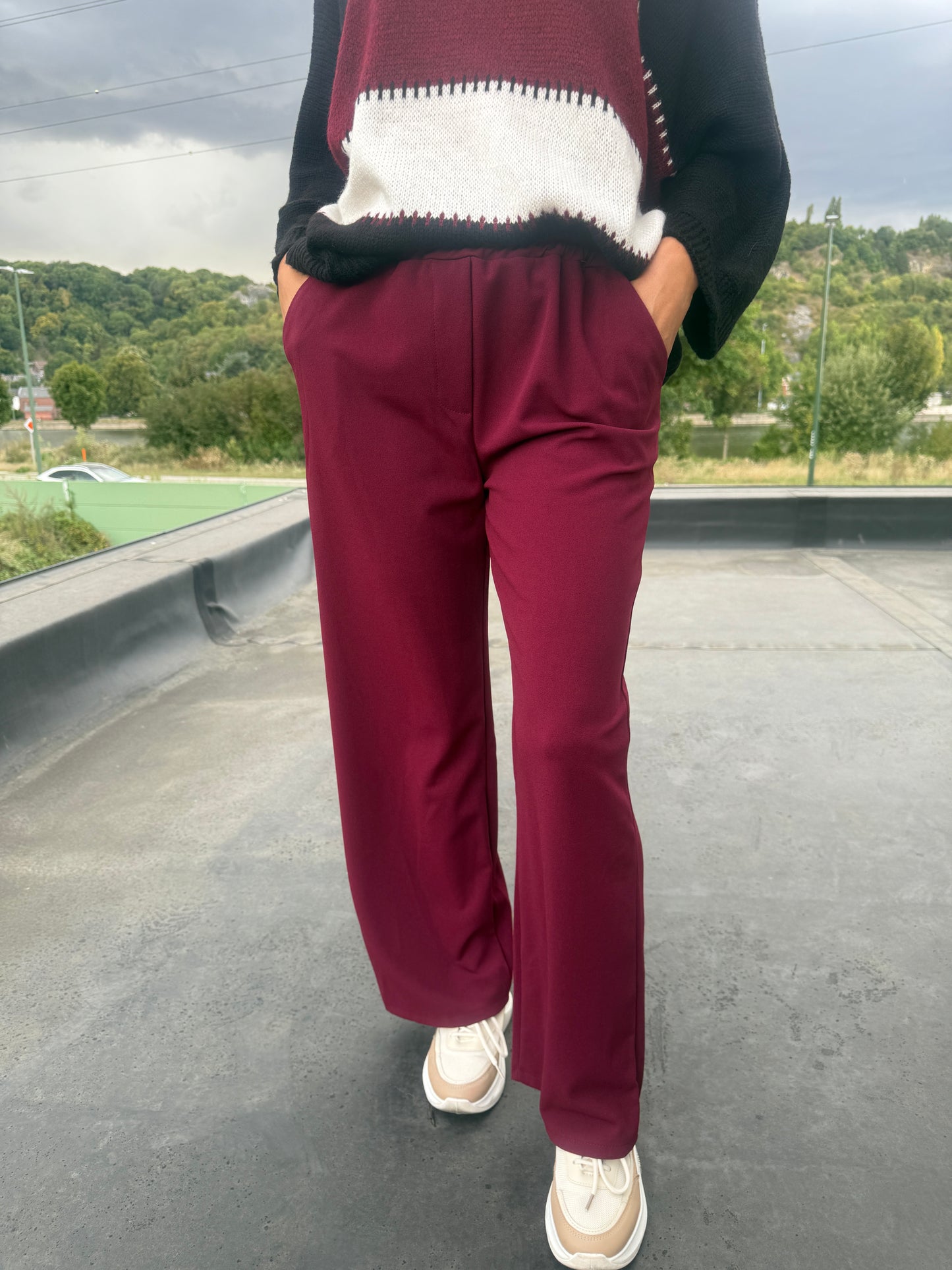 Pantalon Yolène Bordeaux