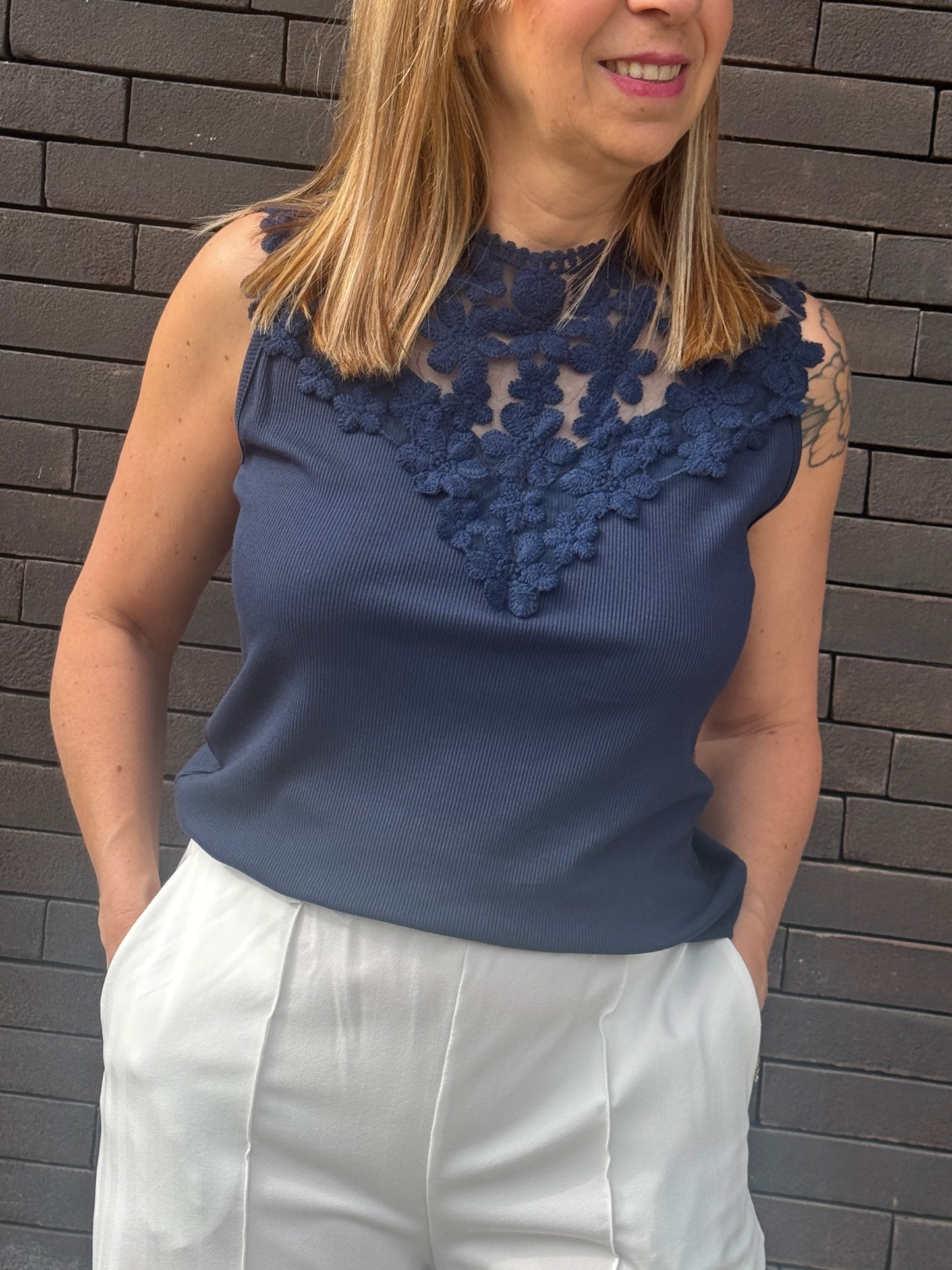 Top Neya Bleu Marine