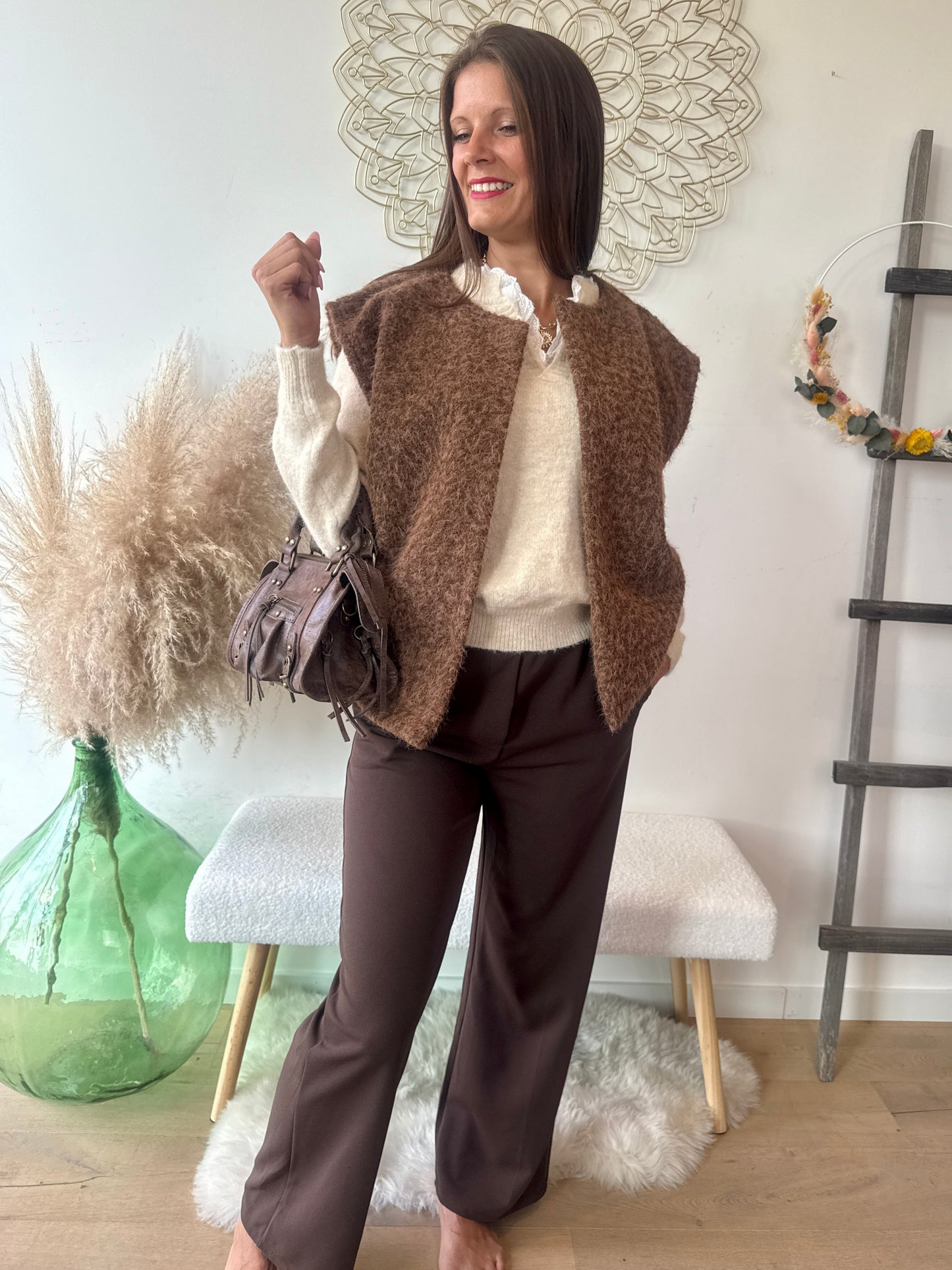 Pantalon Yolène chocolat
