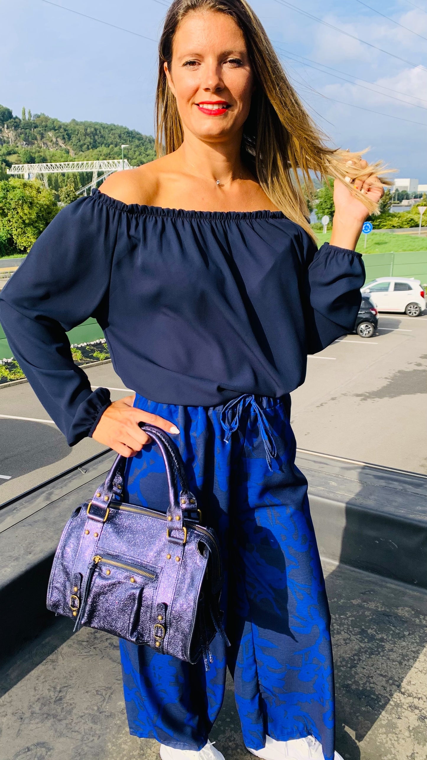 Pantalon Gabie bleu marine
