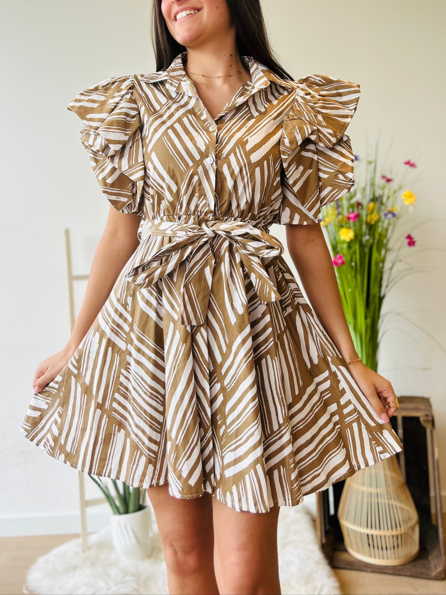 Robe courte Stella Beige