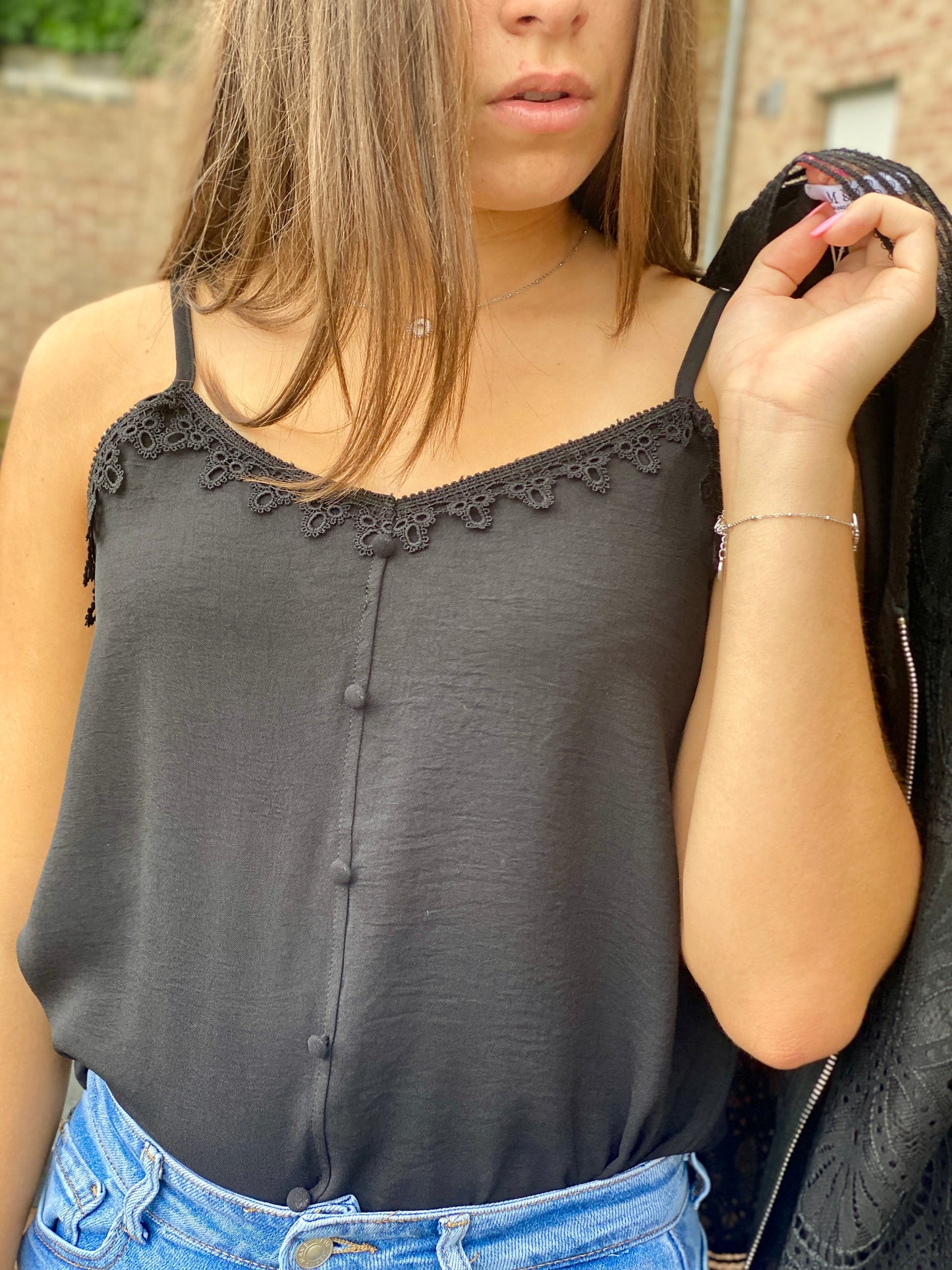 Top Inès noir