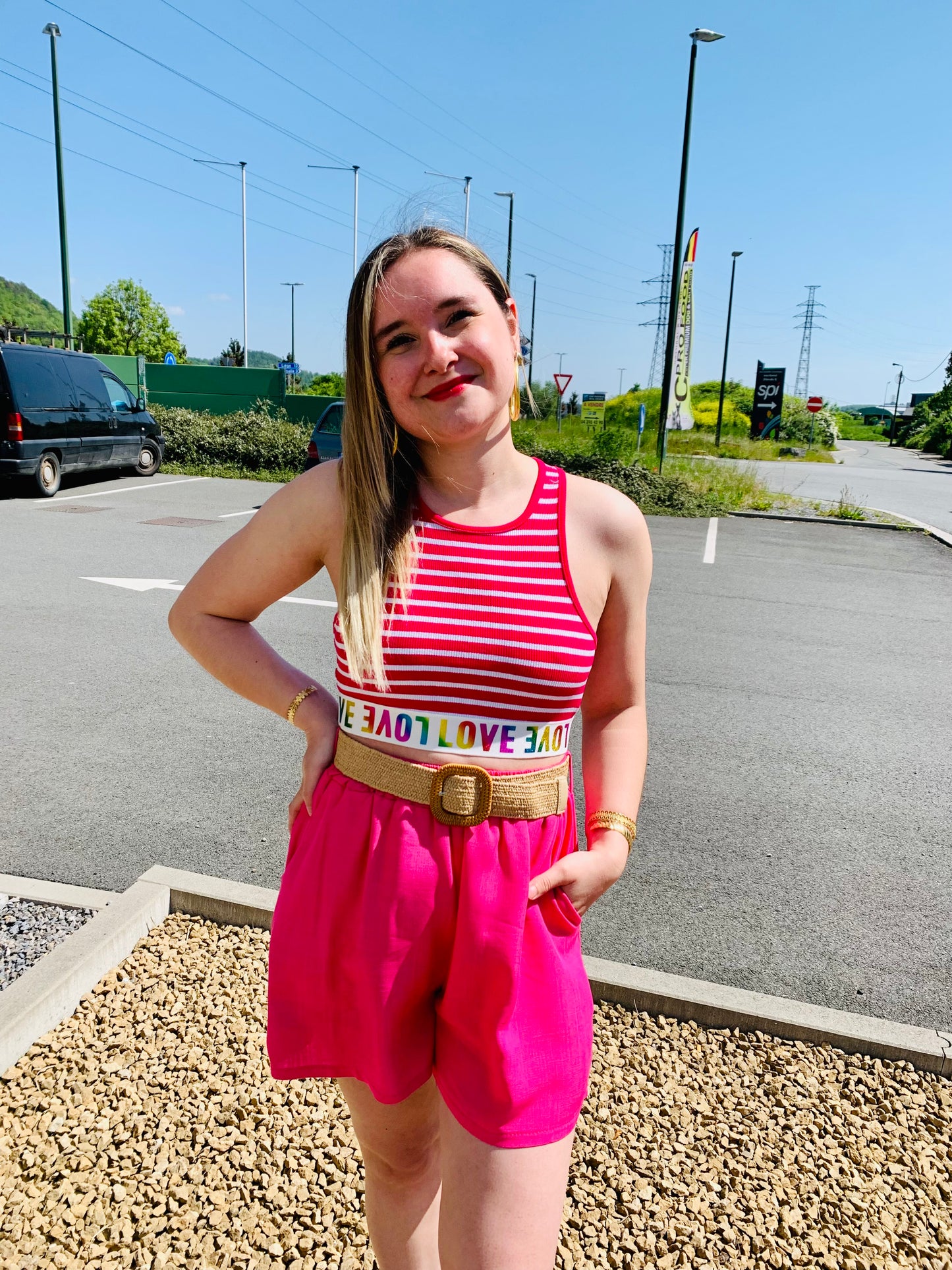 Crop top Dean fuschia