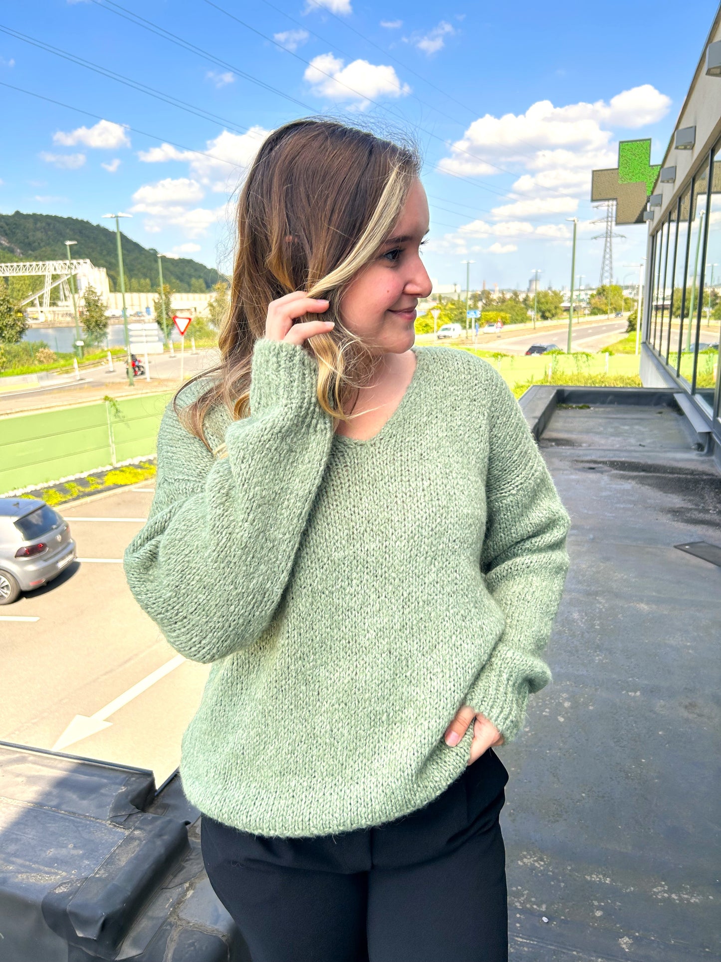 Pull Pascaline kaki clair