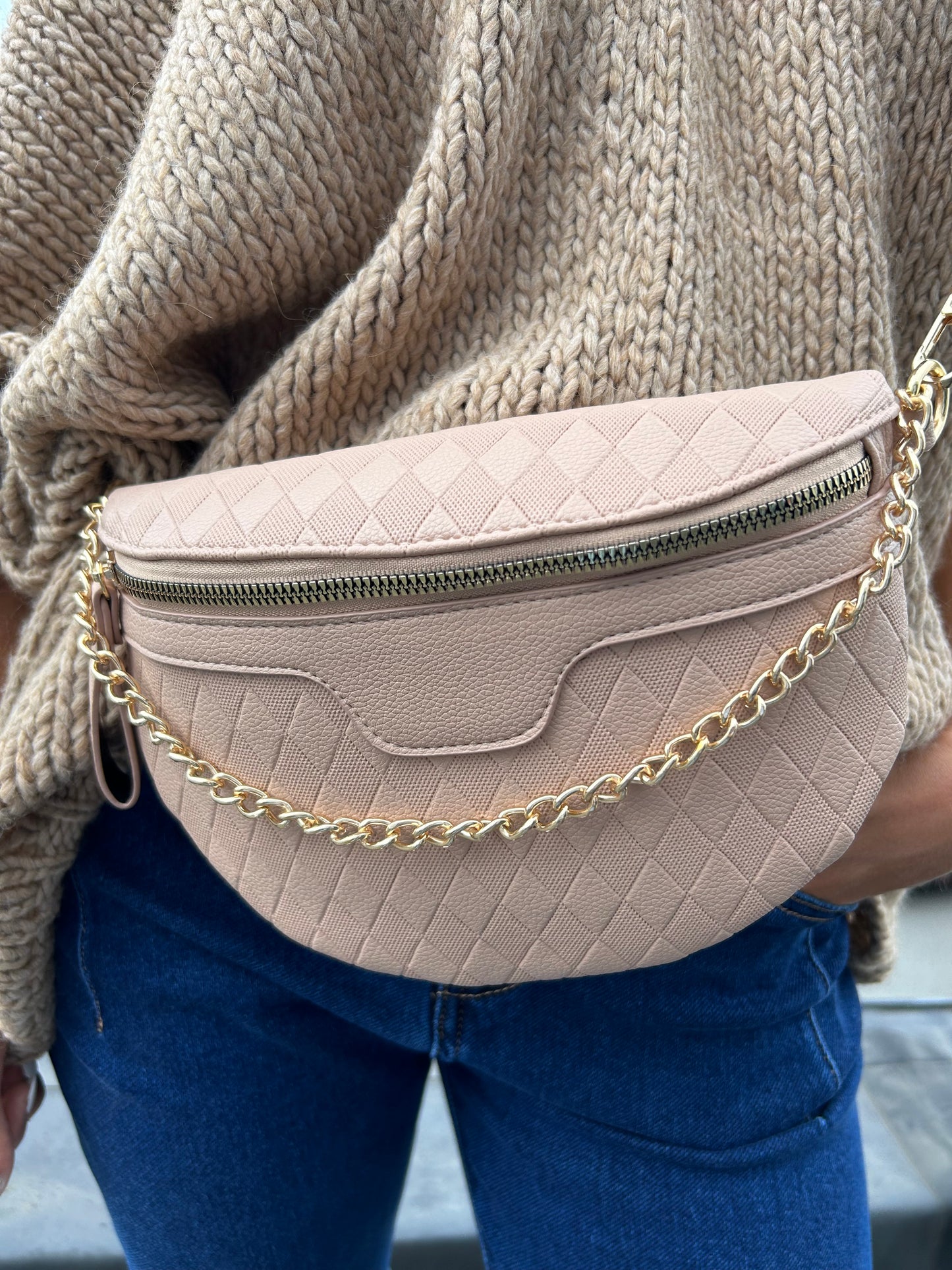 Sac banane Astrid beige clair