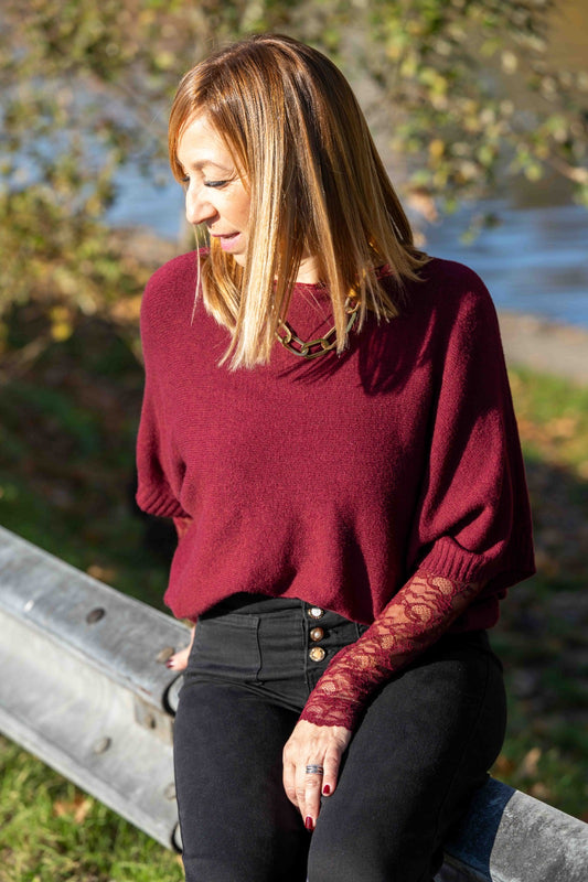 Top Lenza bordeaux