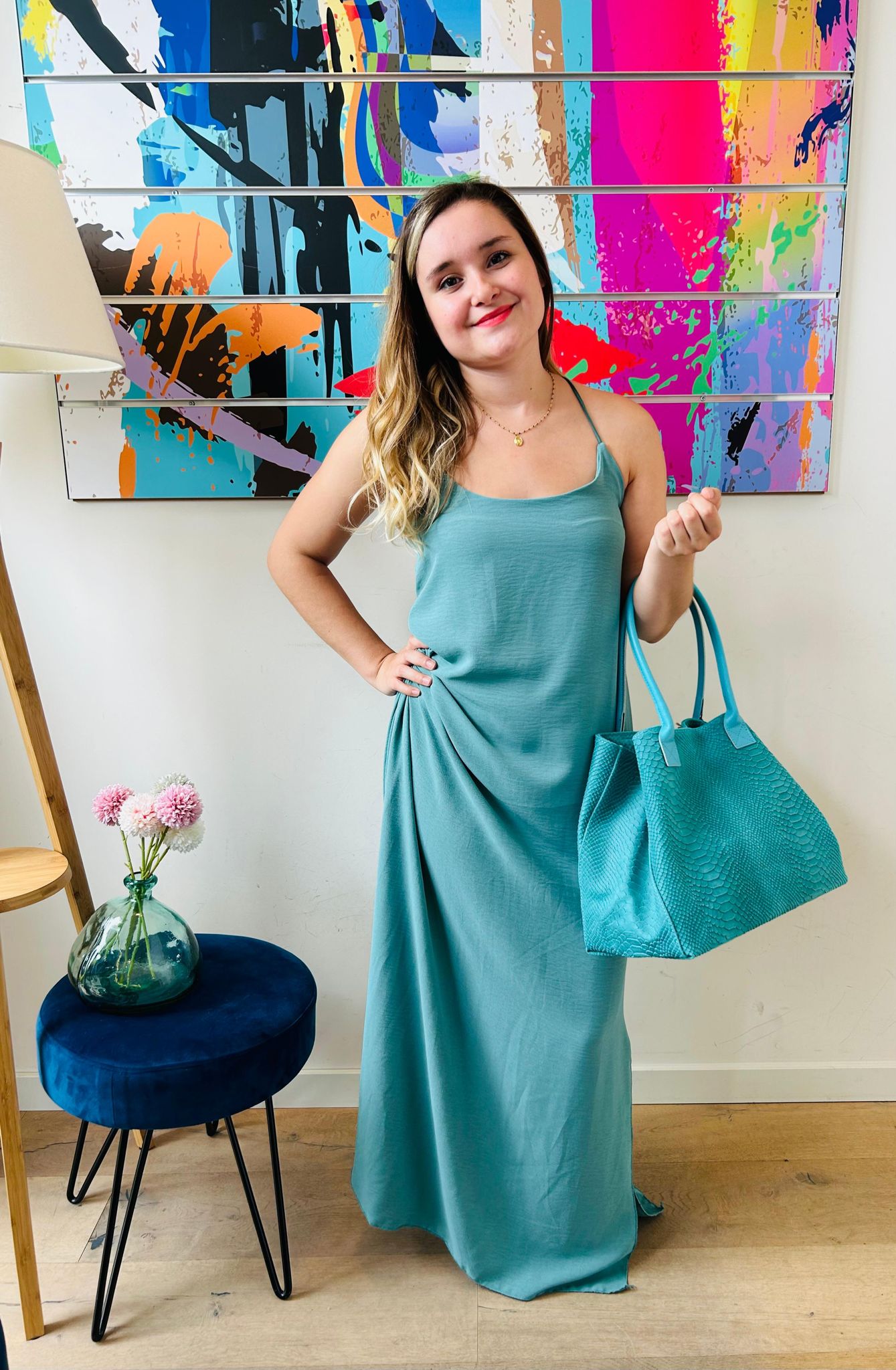 Sac Géraldine turquoise