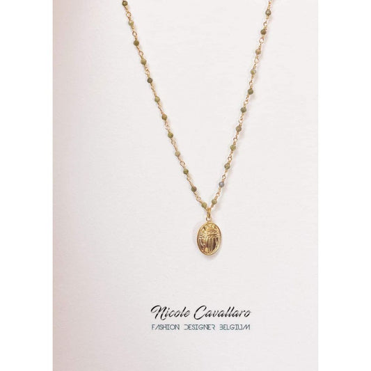 Collier Nicole Cavallaro naturelle et scarabée