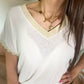 T-shirt Violette beige