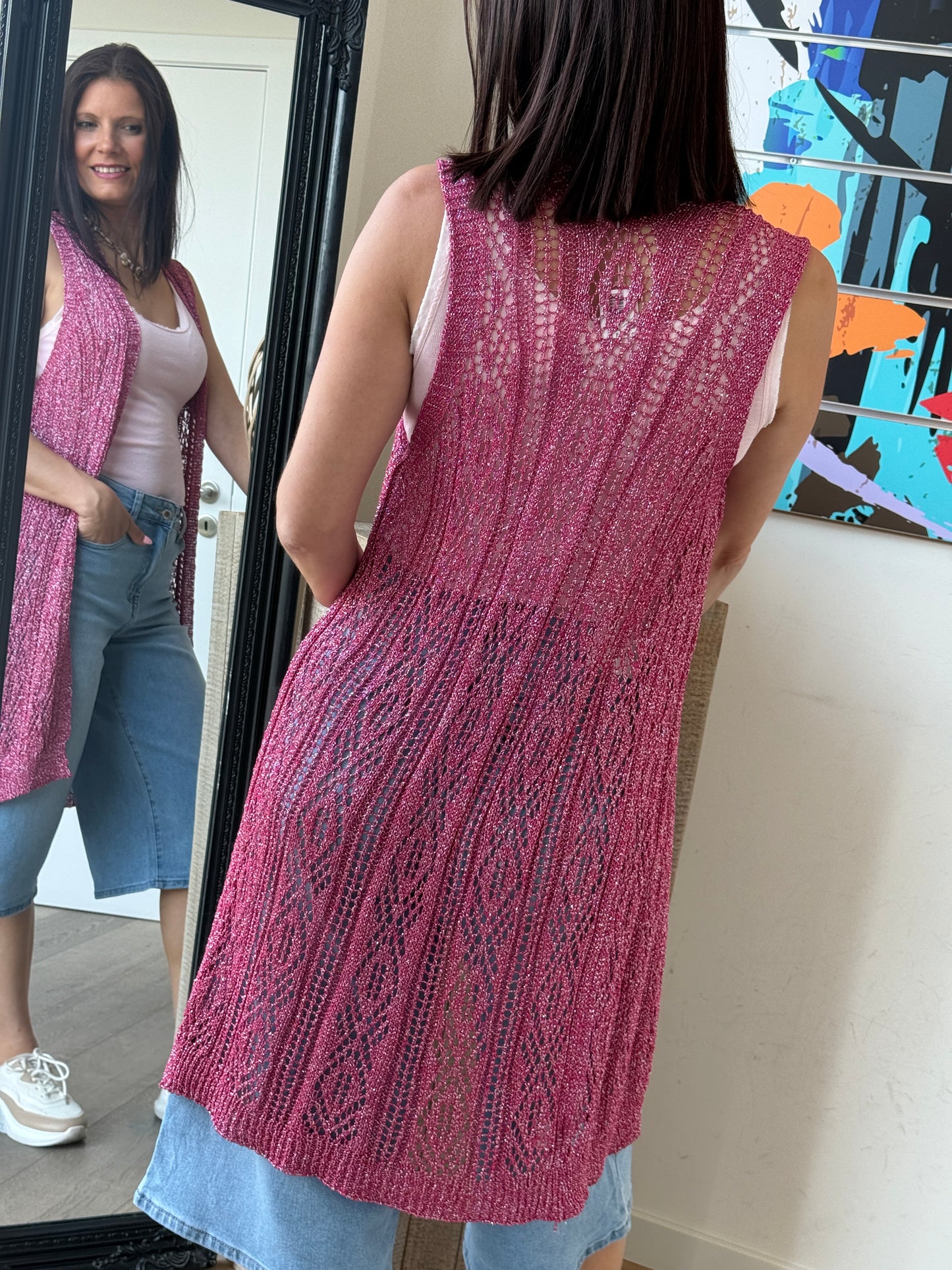 Gilet Véronica rose fuschia