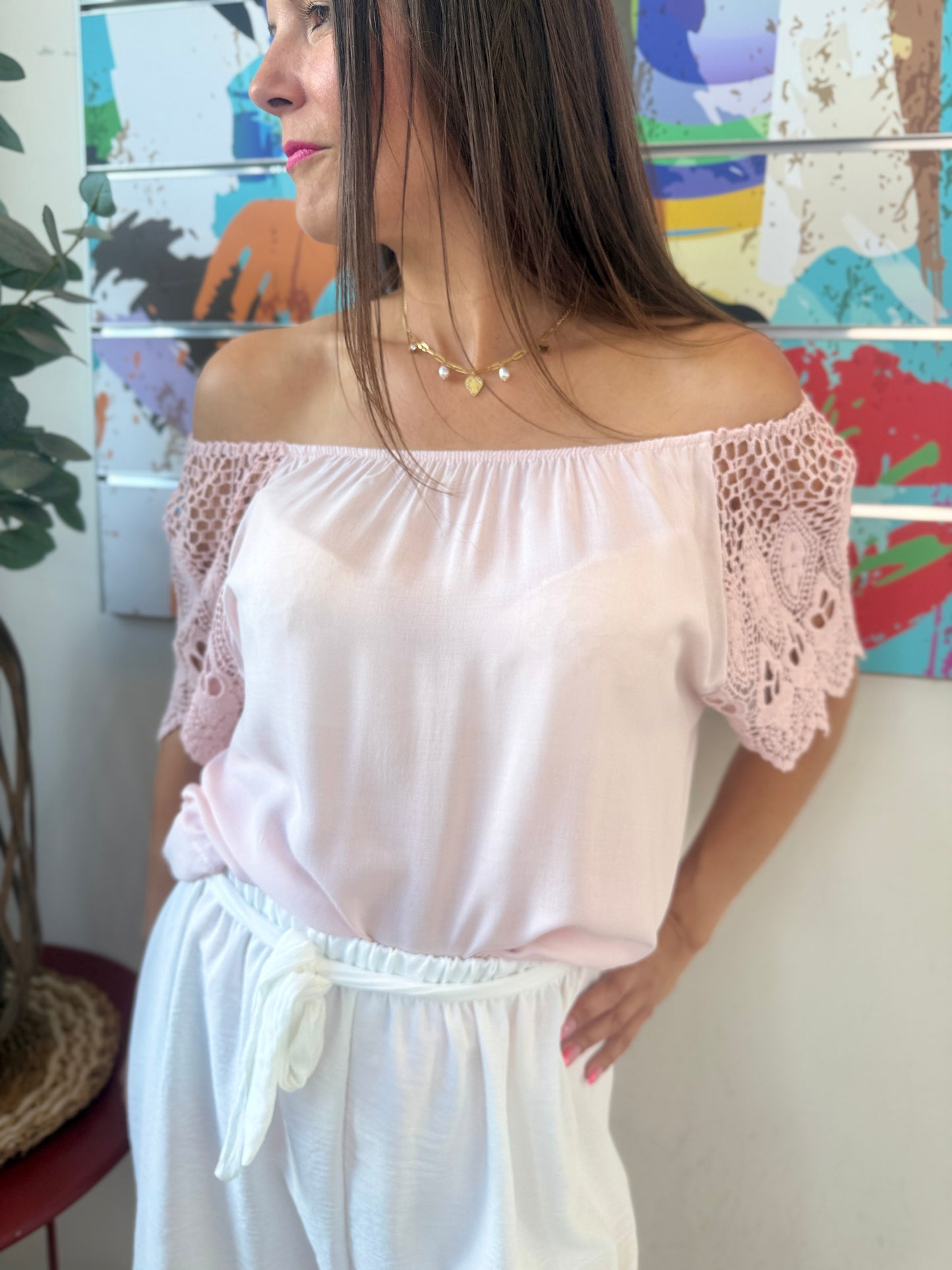 Blouse Alicia rose poudré
