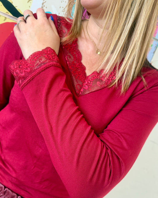 Blouse Lola rouge bordeaux