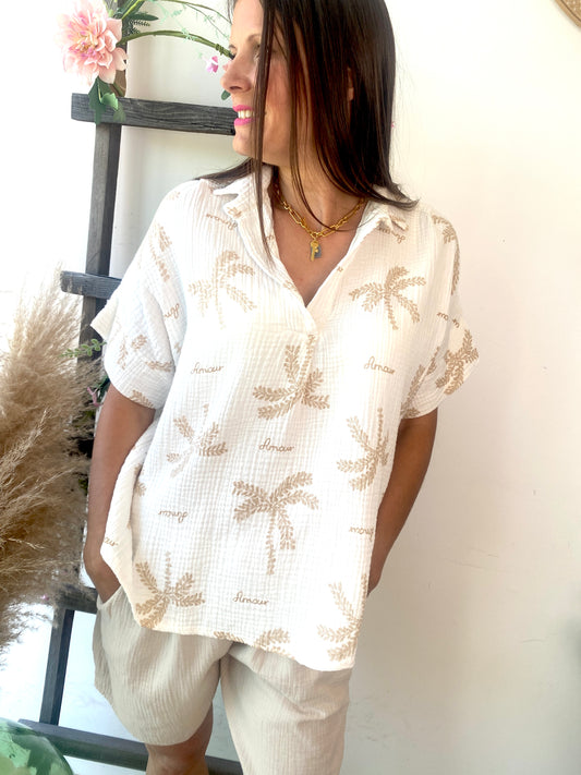 Blouse Palm beach beige