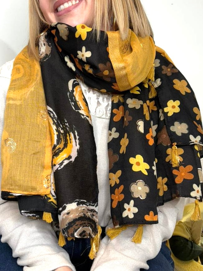 Foulard Pâquerette moutarde
