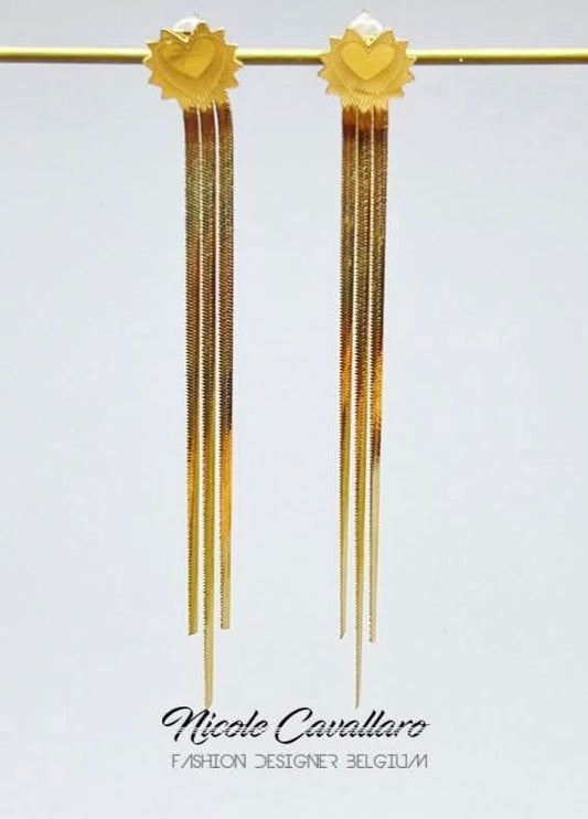 Boucle d'oreille Coeur pendante Nicole cavallaro  Bd372