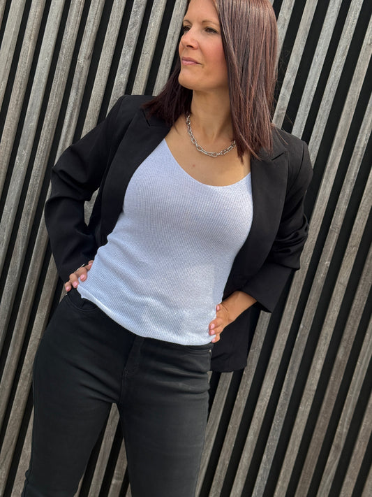 Top Ysalis blanc grisé