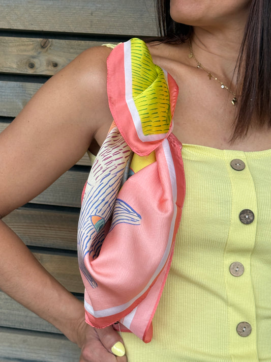 Foulard Jayo corail