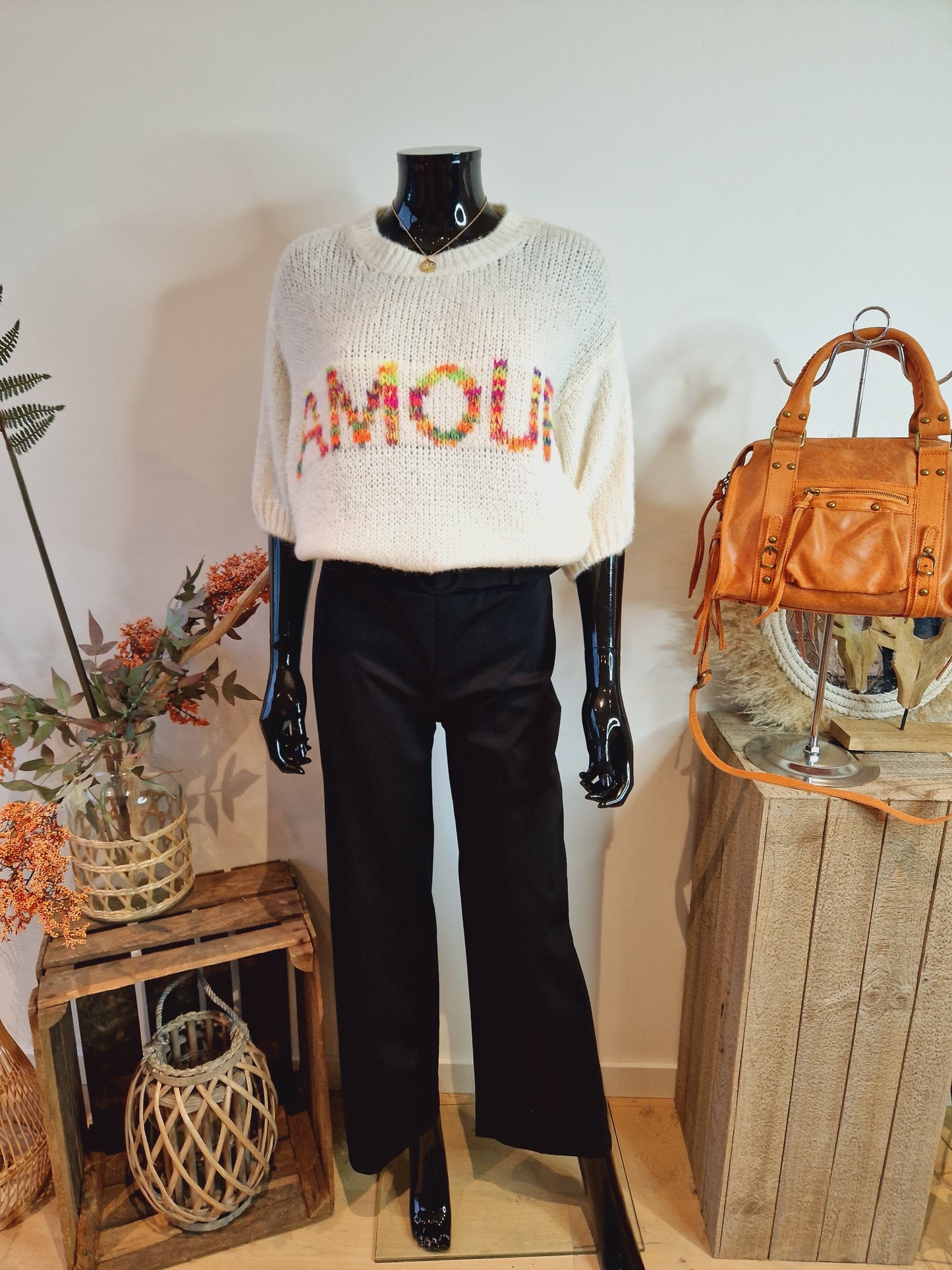 Pull Amour beige