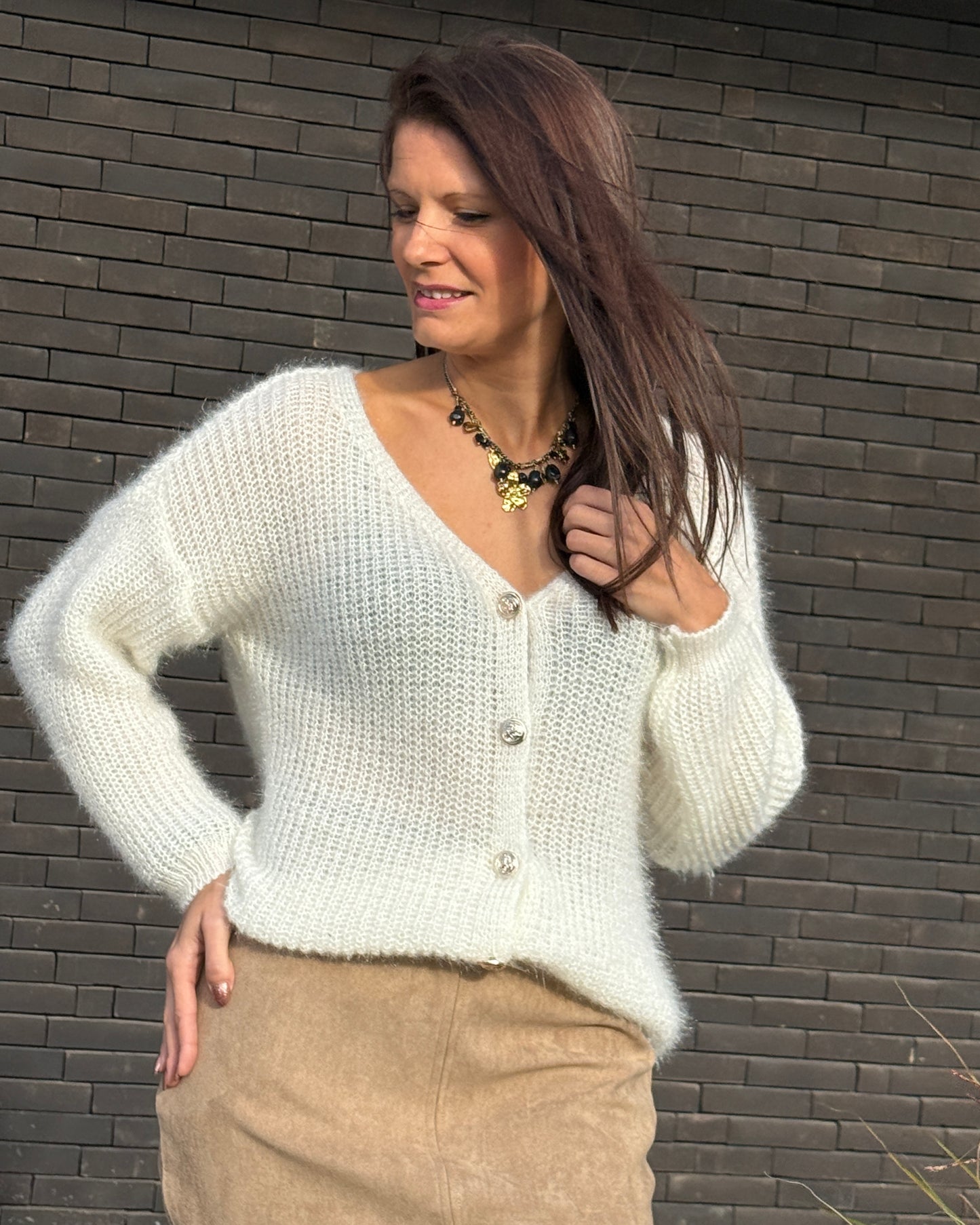 Gilet Bérénice écru