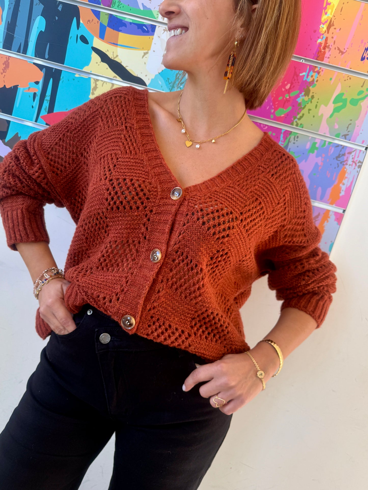 Gilet Eloïse rouille