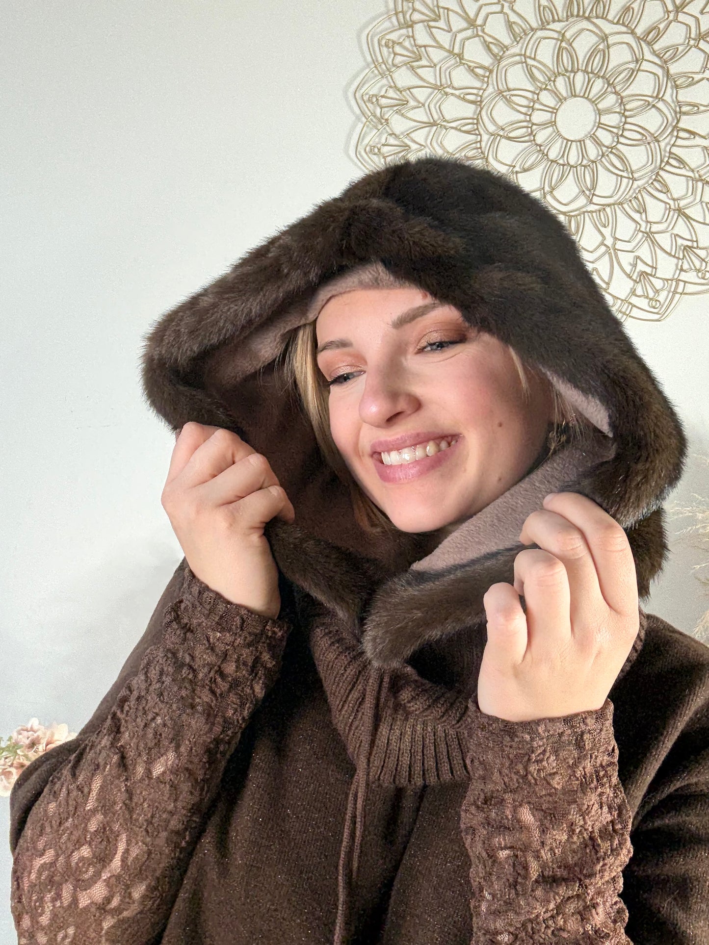 Snood à capuche Nolia chocolat