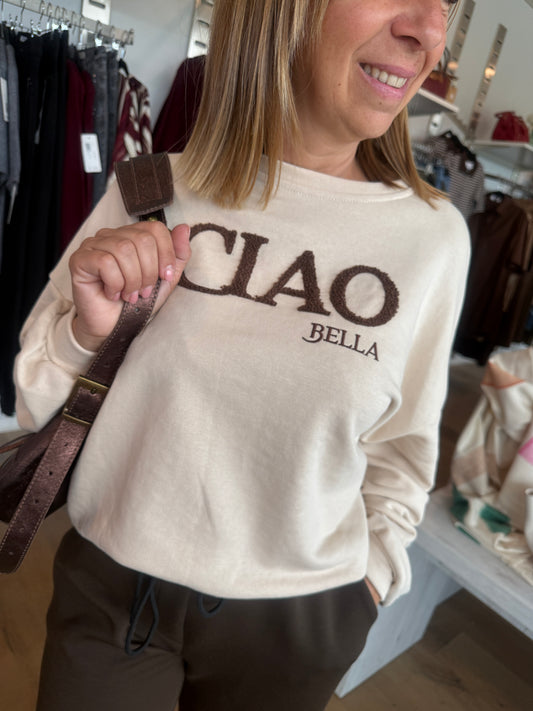 Sweat Ciao Bella beige
