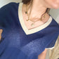 T-shirt Violette bleu marine