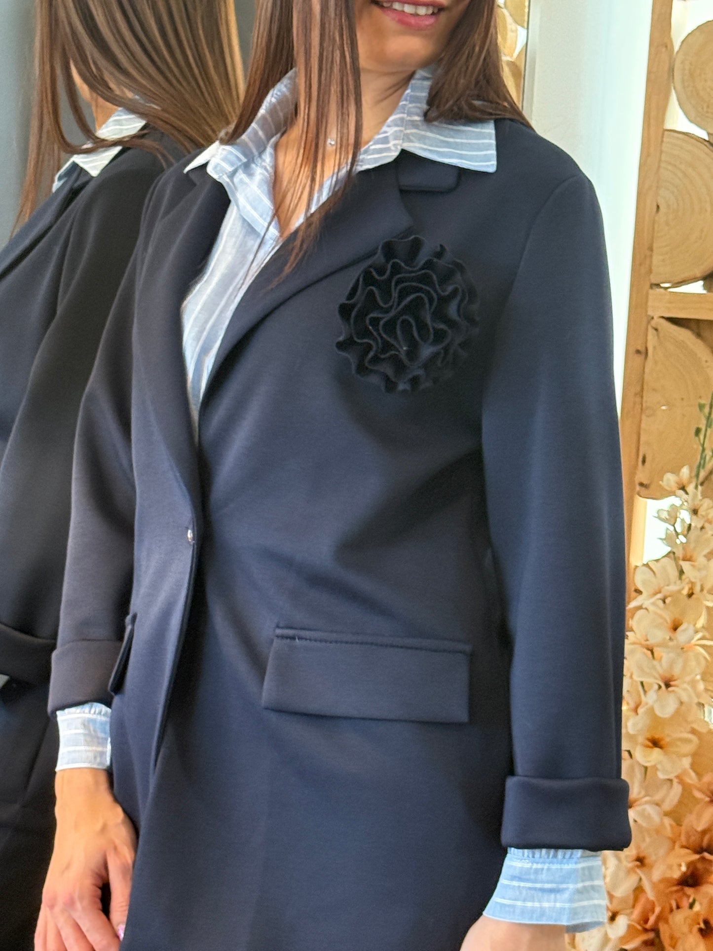 Blazer Flora bleu marine