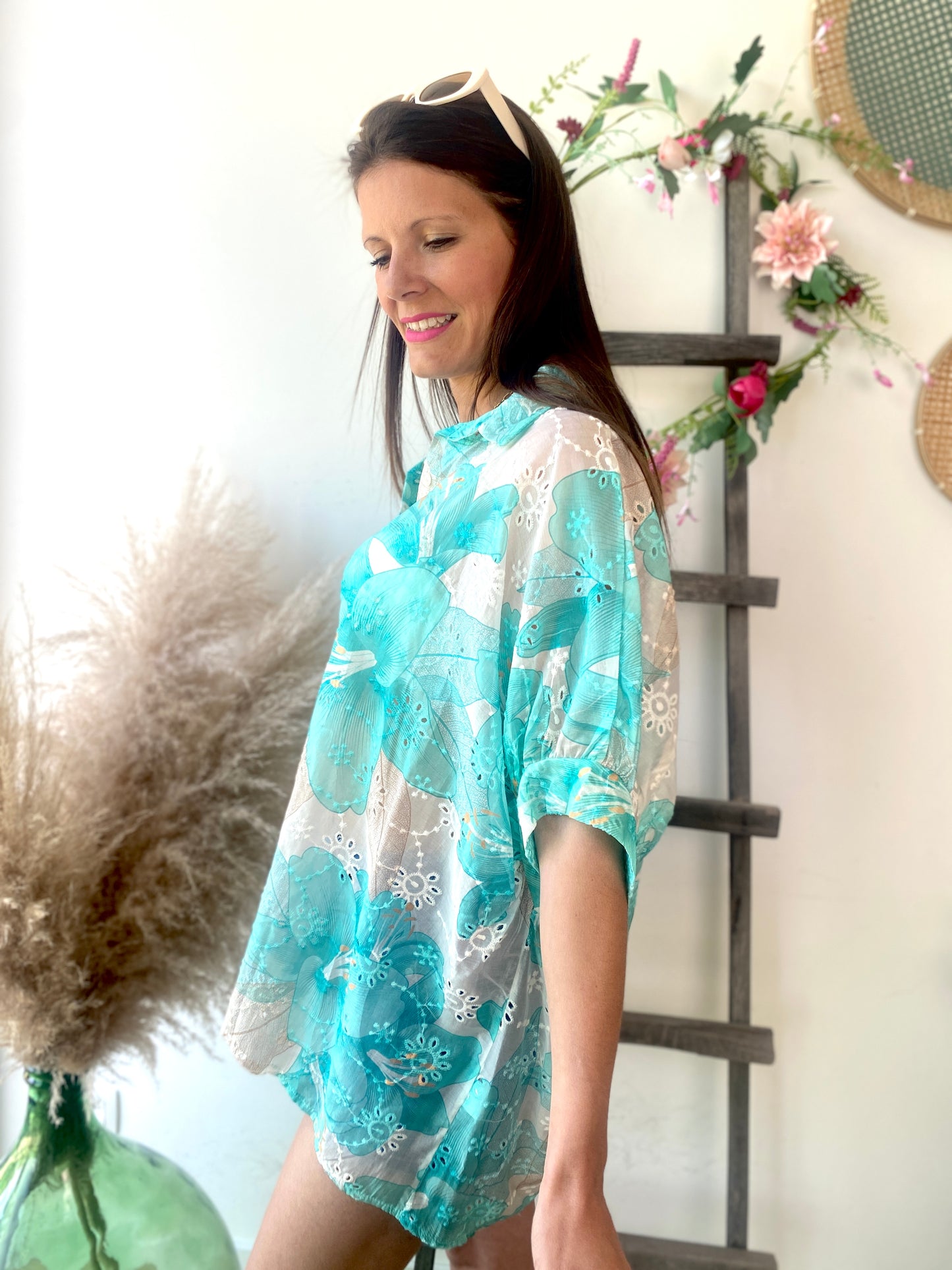 Chemisier Lilia turquoise