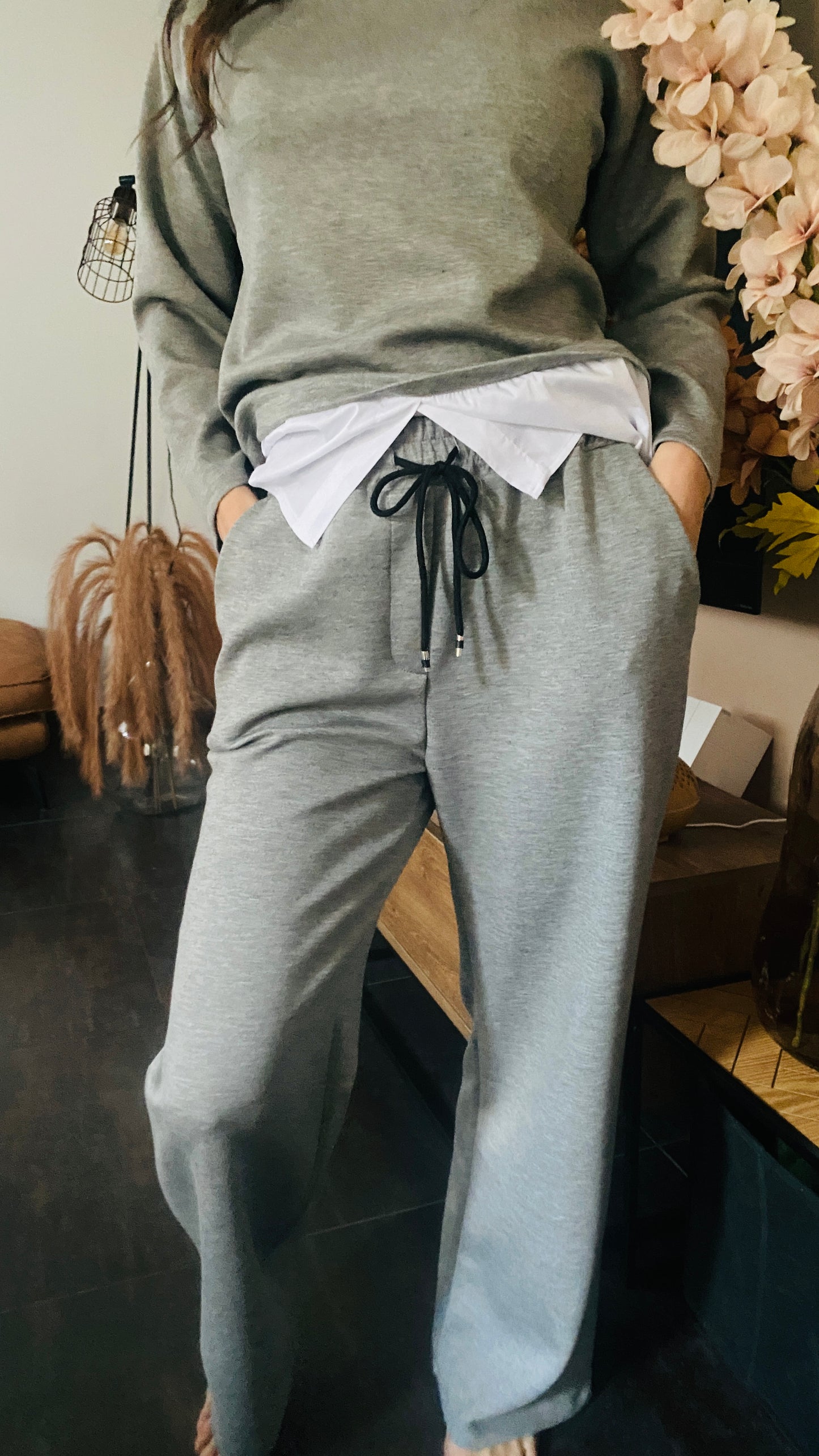 Pantalon BASILE gris chiné