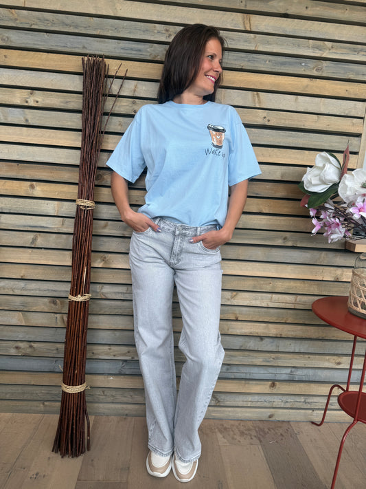 T-shirt Coffee bleu ciel
