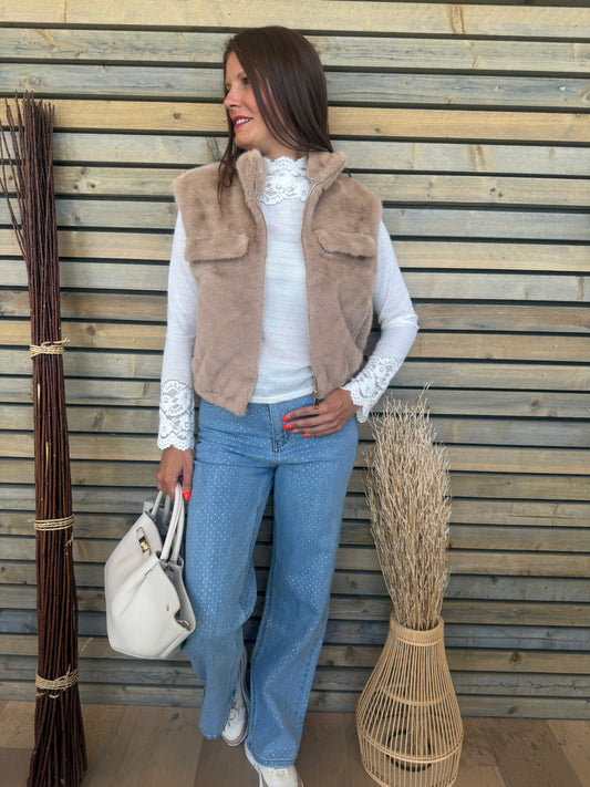 Gilet Ivory camel