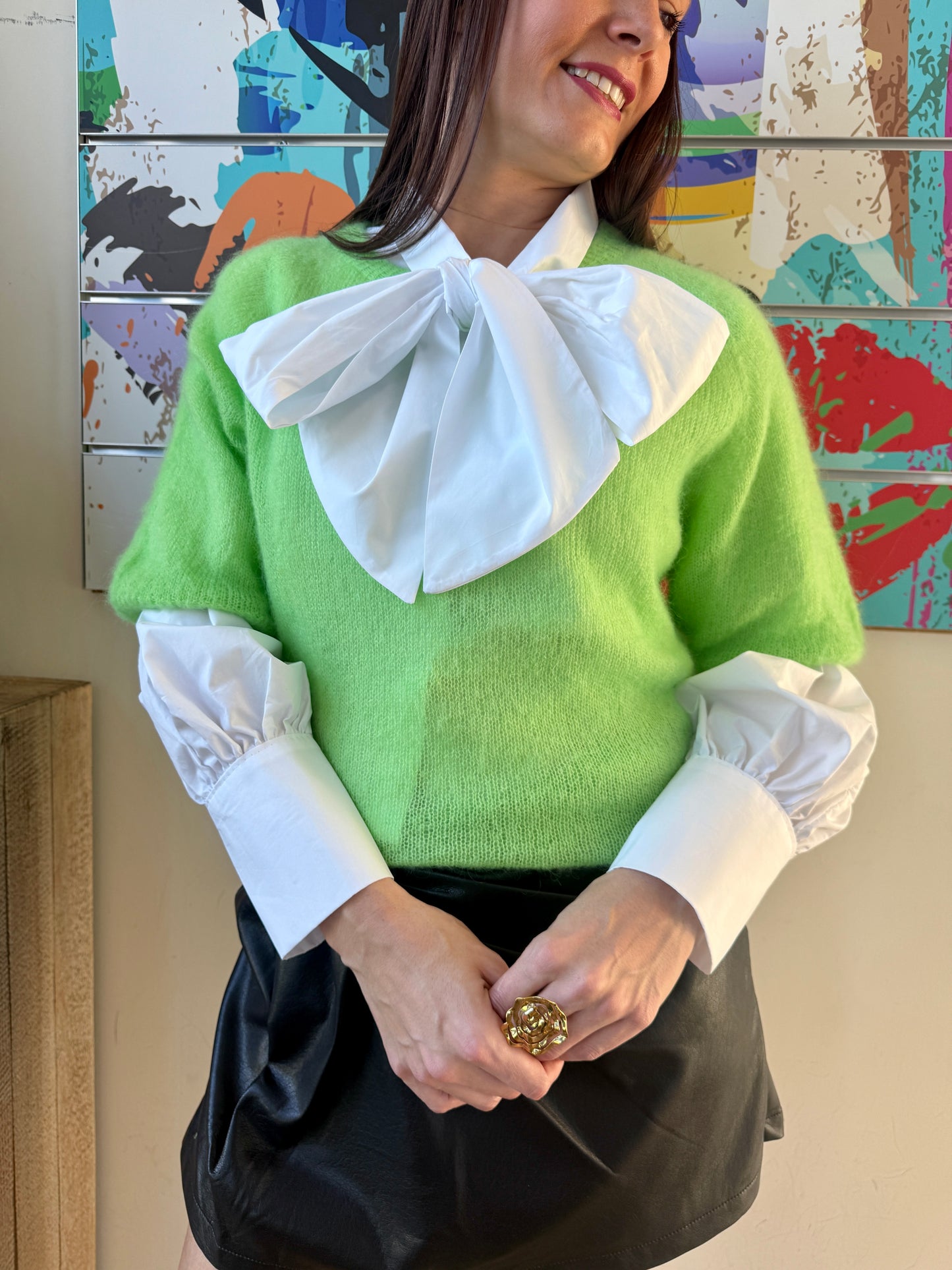 Pull Lali vert pomme